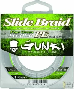 Gunki Gevlochten Lijn Slide Braid Fluo Green 125 Meter